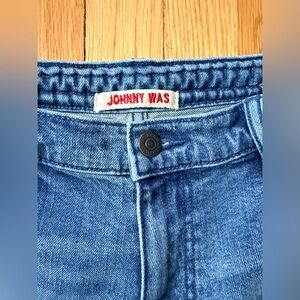 Johnny Was Maldives wide leg Blue Jeans size 31
Designer denim
